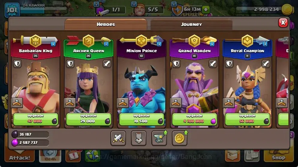 Clash of Clans Accounts Global |TH 17-BH 8|LVL 101| AQ 26 ,MP 10 ,GW 14 ,R image 7