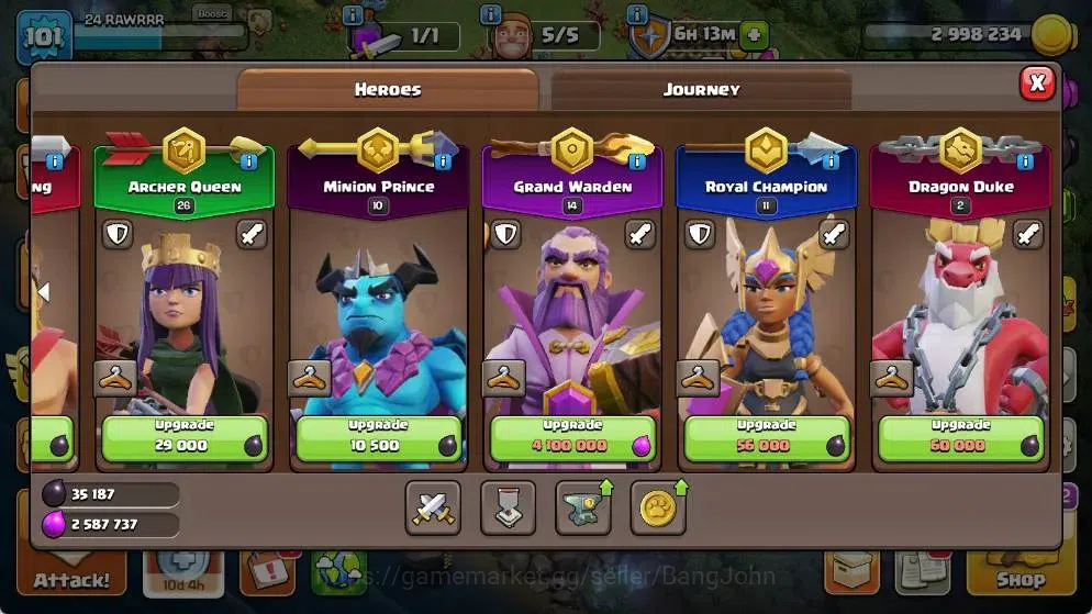 Clash of Clans Accounts Global |TH 17-BH 8|LVL 101| AQ 26 ,MP 10 ,GW 14 ,R image 8