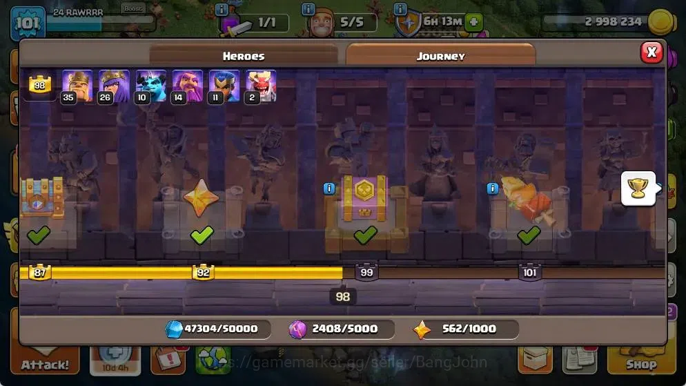 Clash of Clans Accounts Global |TH 17-BH 8|LVL 101| AQ 26 ,MP 10 ,GW 14 ,R image 9