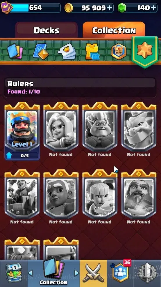 Clash Royale Accounts High-End Lvl 654|Trophy 3948|KTL 10|Card 79|3 EVO,5 legendary 9 Epic,26 Rare,27 Common|Gems 140|Take 10