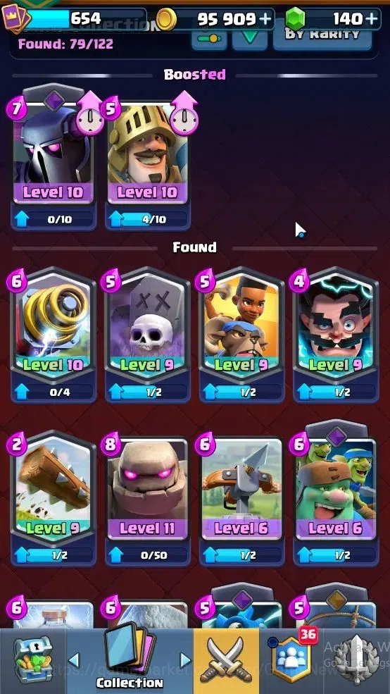 Clash Royale Accounts High-End Lvl 654|Trophy 3948|KTL 10|Card 79|3 EVO,5 legendary 9 Epic,26 Rare,27 Common|Gems 140|Take 12