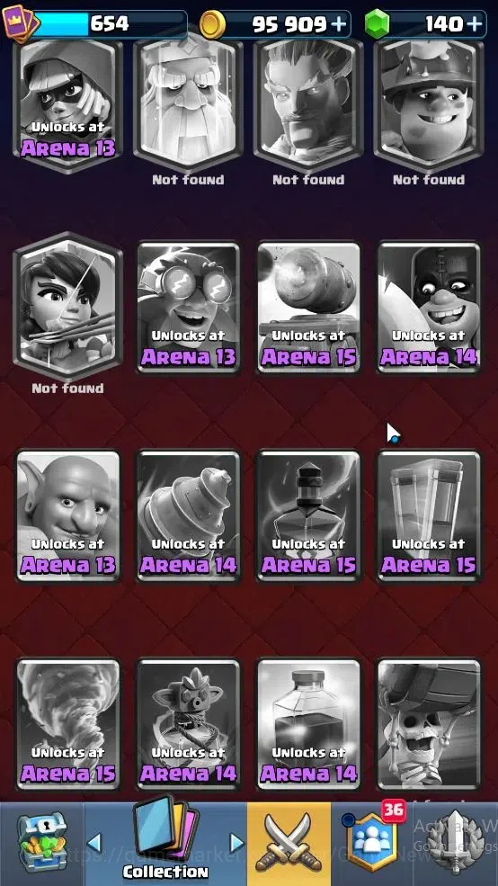 Clash Royale Accounts High-End Lvl 654|Trophy 3948|KTL 10|Card 79|3 EVO,5 legendary 9 Epic,26 Rare,27 Common|Gems 140|Take 19