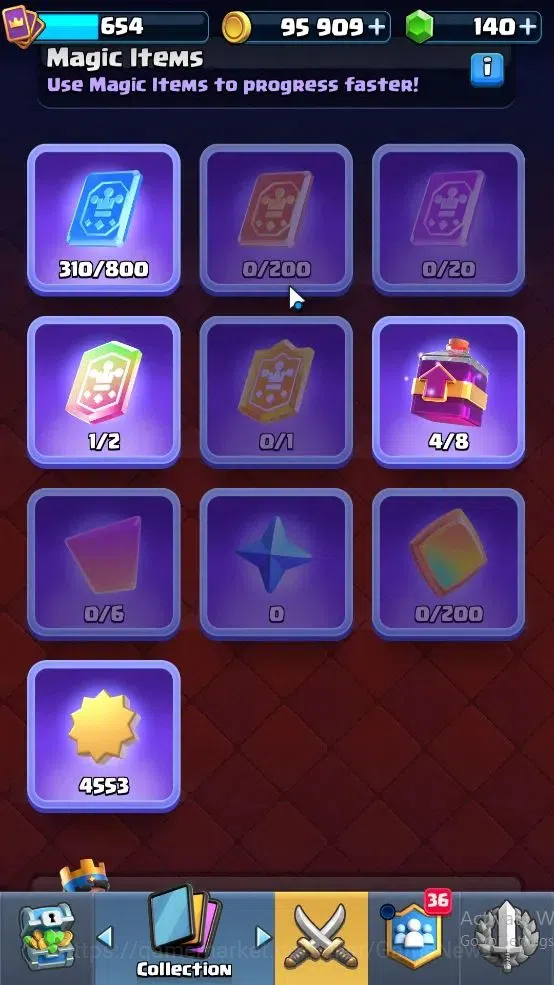 Clash Royale Accounts High-End Lvl 654|Trophy 3948|KTL 10|Card 79|3 EVO,5 legendary 9 Epic,26 Rare,27 Common|Gems 140|Take 6