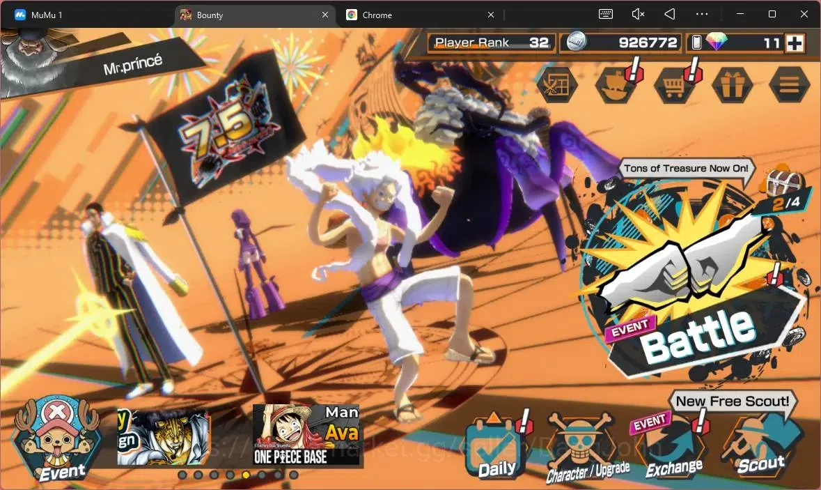 One Piece Bounty Rush Accounts High-End Global |EX 7|PR 32|GF Monkey D.Luffy,KOP Gol D,Roger,DP Shanks,AMS Borsalino Max,TFE 1