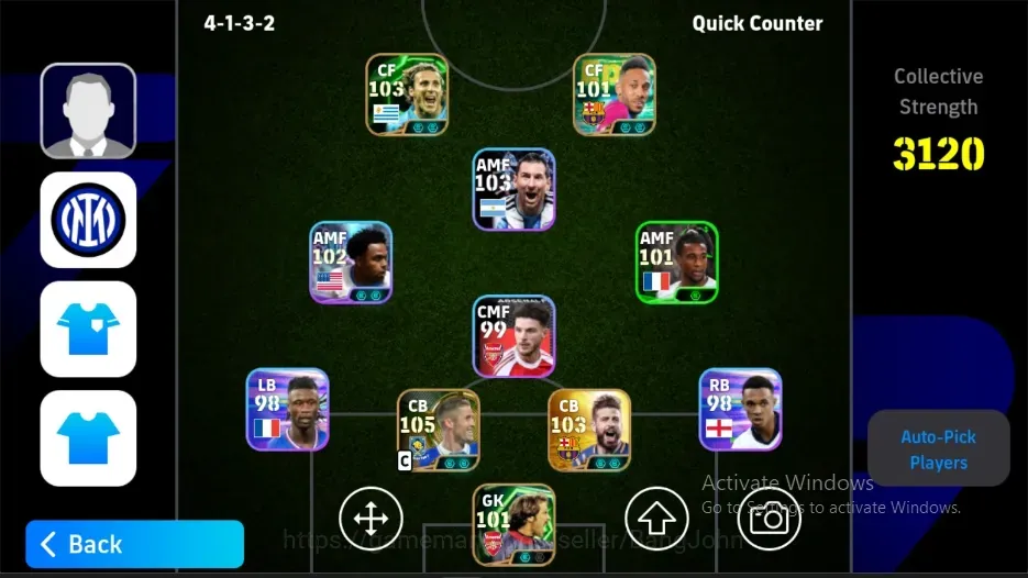 eFootball Accounts Others Android|PW 3120|Epic Pique Forlan DavidSeaman GaryCahill Aubameyang,Shwt Mckennie Jackson,etc 1