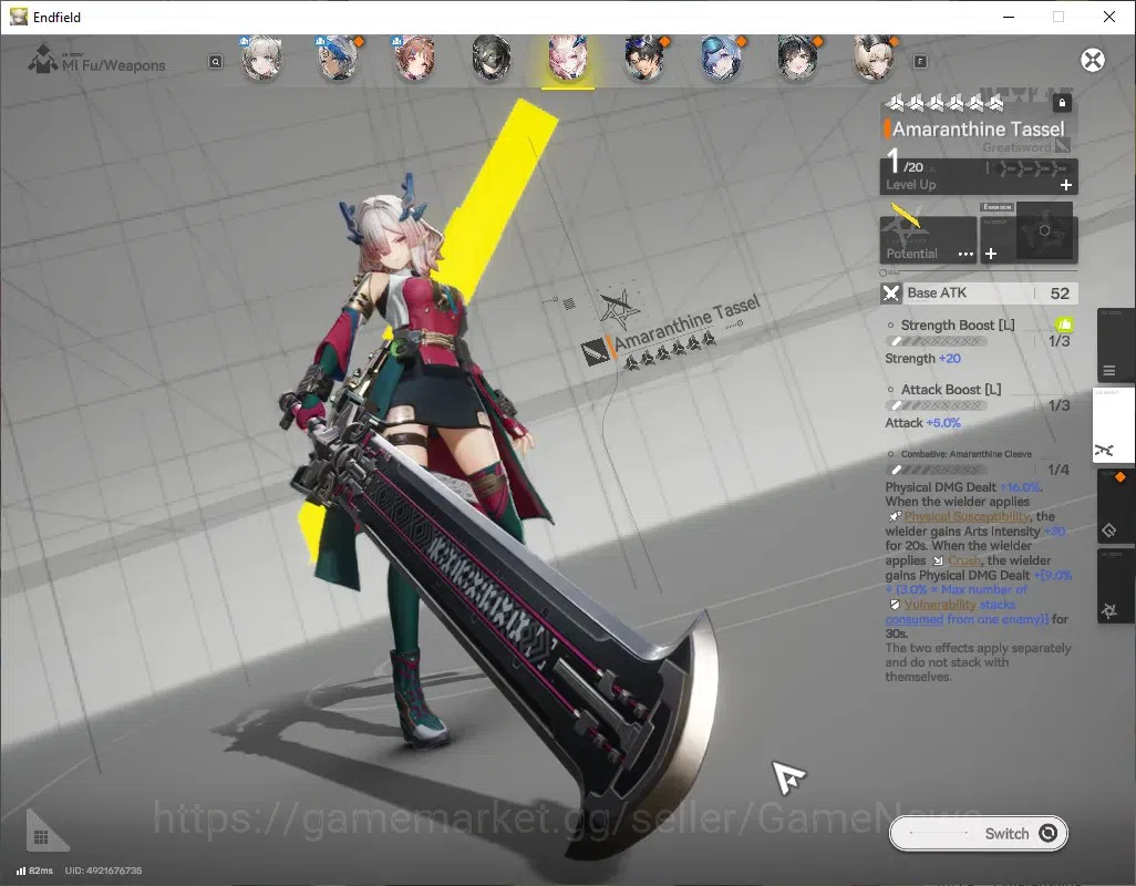 Arknights: Endfield Accounts ASIA|Lv 30|Ars 8,9k|3 SSR (2 Limit) + 3 (*6 Wep)|[ image 5