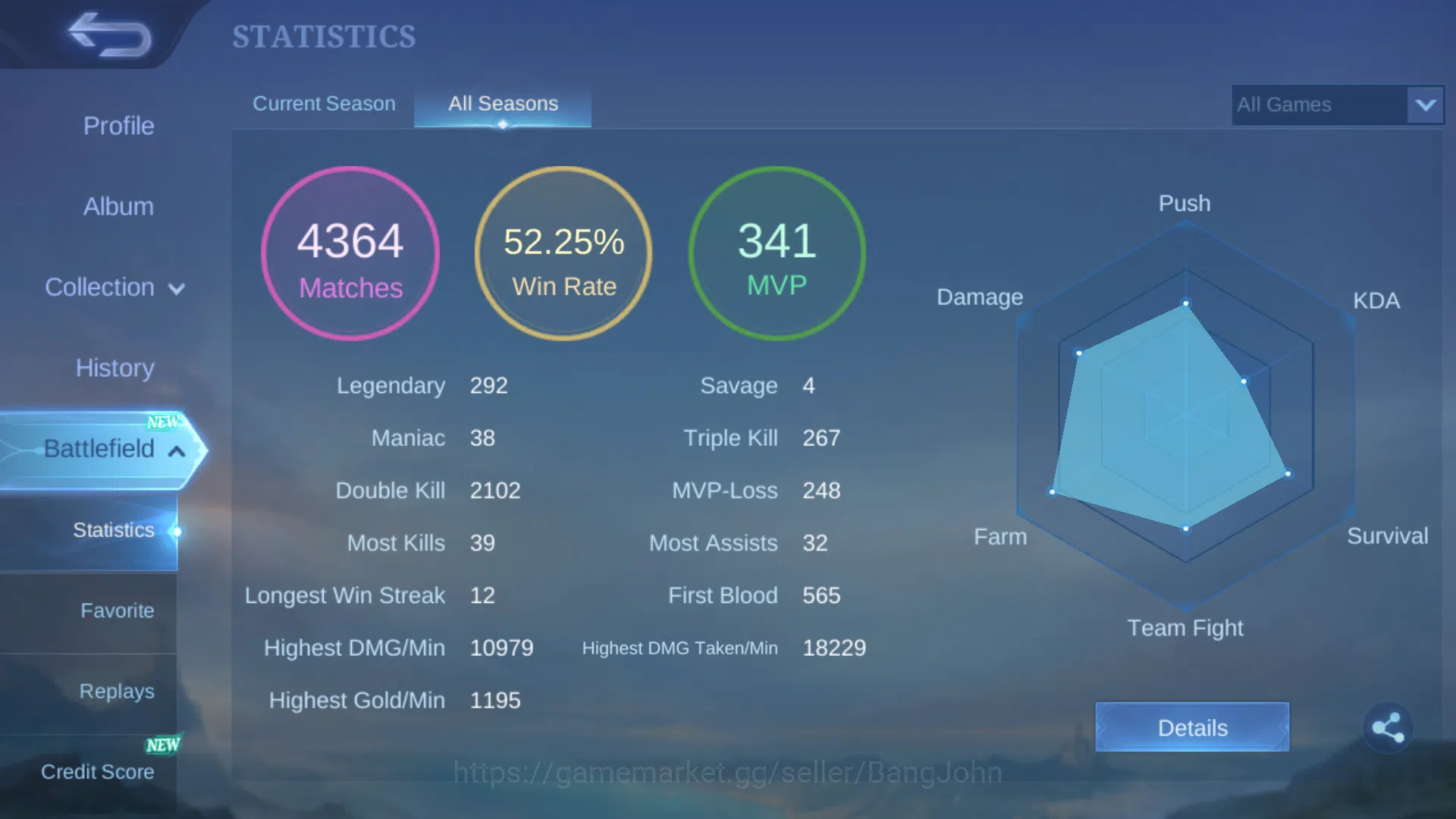 Mobile Legends: Bang Bang Accounts Hero 116 | Skin 157 | Emblem All Max | Trasnformer image 3