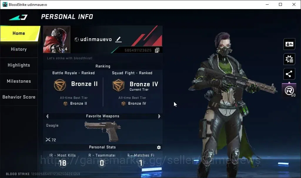 Blood Strike Accounts ASIA|Fresh Starter|ULTRA ZERO-Agent Zero|NetEase|C image 2