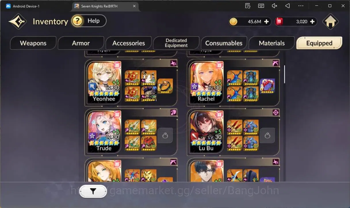 Seven Knights Re:Birth Accounts Global |4 EX7 (Fai,Juri,Roise,Gelidus)|15 TC6 (Rya image 12