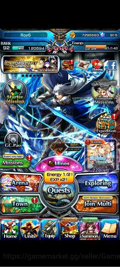 Grand Summoners Accounts Global|Rank 92|Fresh Story+Side|Ready Gacha 915 CC image 1