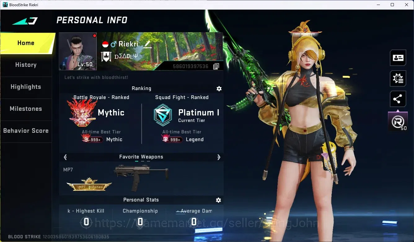 Blood Strike Accounts ASIA|1 Ultra Melee Lightblade-Limbo|2 Eternla Gun+ image 1