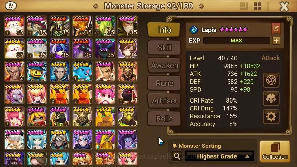 Summoners War: Sky Arena Accounts ASIA Lv100|2 LD[Jackson,Frederic]|60 Total NB5[Leo image 13