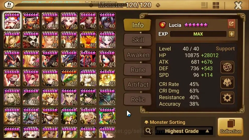 Summoners War: Sky Arena Accounts ASIA Lv100|2 LD[Jackson,Frederic]|60 Total NB5[Leo image 9