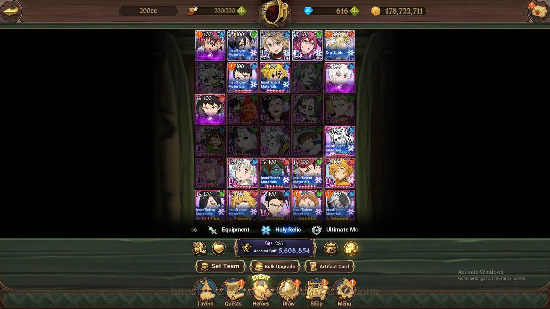 The Seven Deadly Sins: Grand Cross Accounts Others ASIA|5.5m CC|5LR Cusack5/6,Merlin4/6,Roxy5/6,Gowther,Brunhild|collab 10