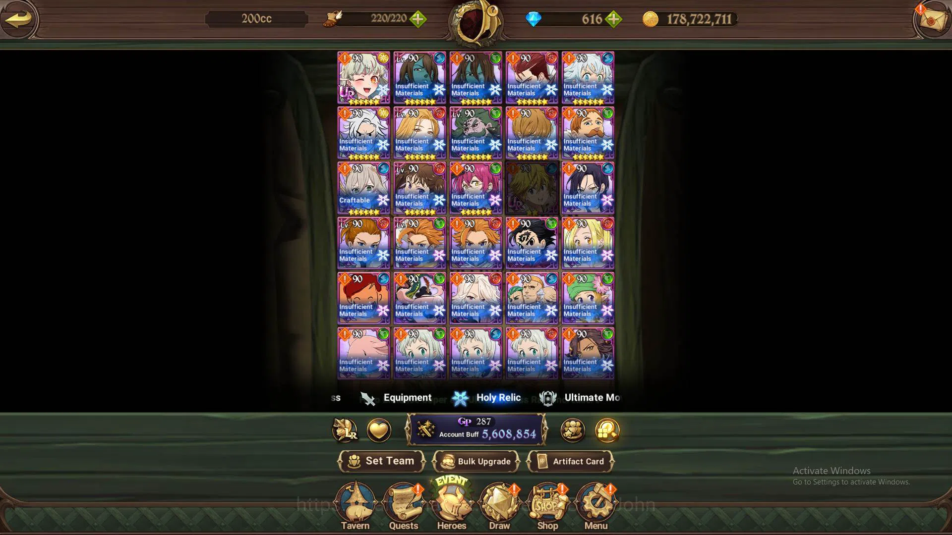 The Seven Deadly Sins: Grand Cross Accounts Others ASIA|5.5m CC|5LR Cusack5/6,Merlin4/6,Roxy5/6,Gowther,Brunhild|collab 11