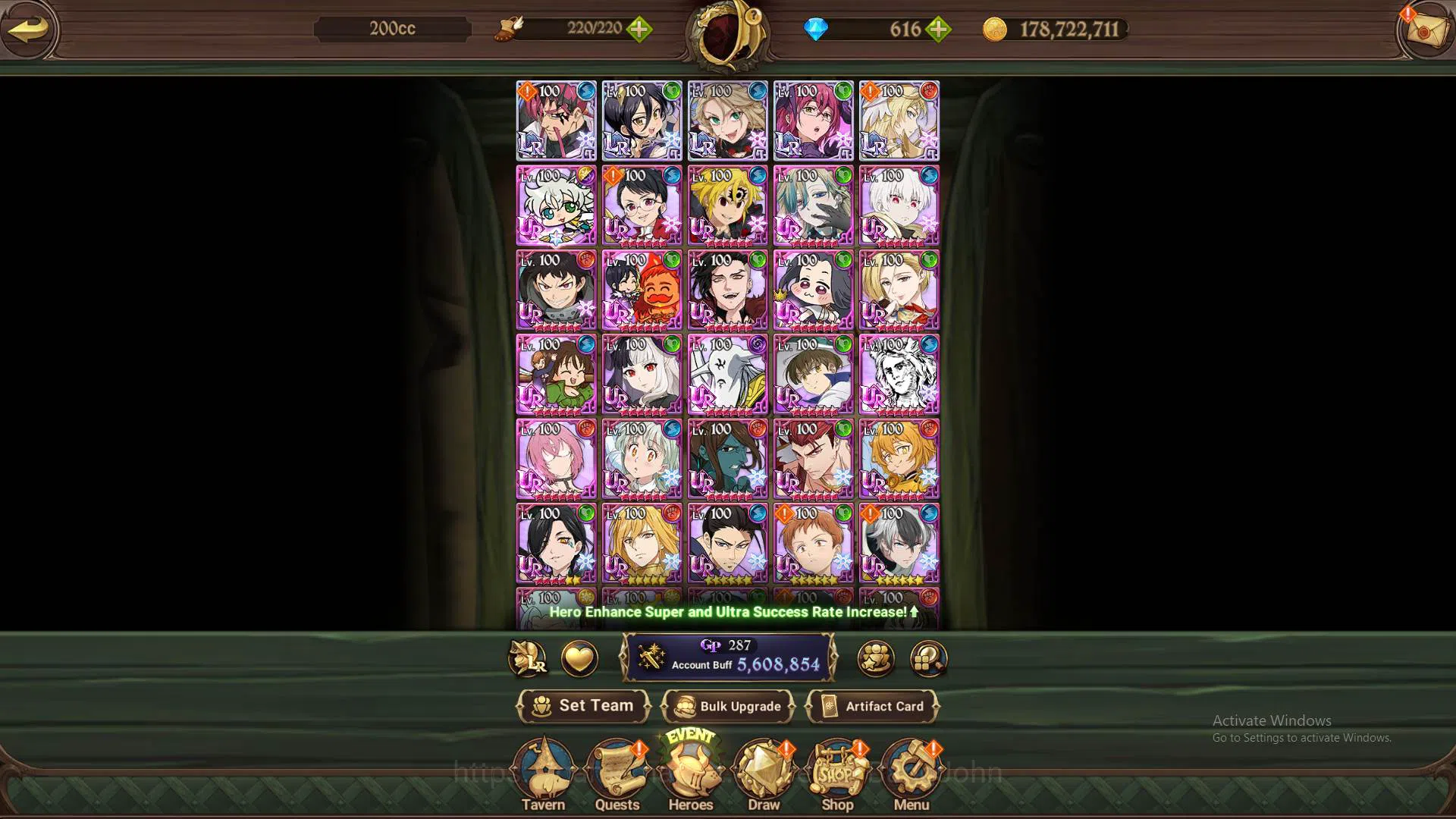 The Seven Deadly Sins: Grand Cross Accounts Others ASIA|5.5m CC|5LR Cusack5/6,Merlin4/6,Roxy5/6,Gowther,Brunhild|collab 9