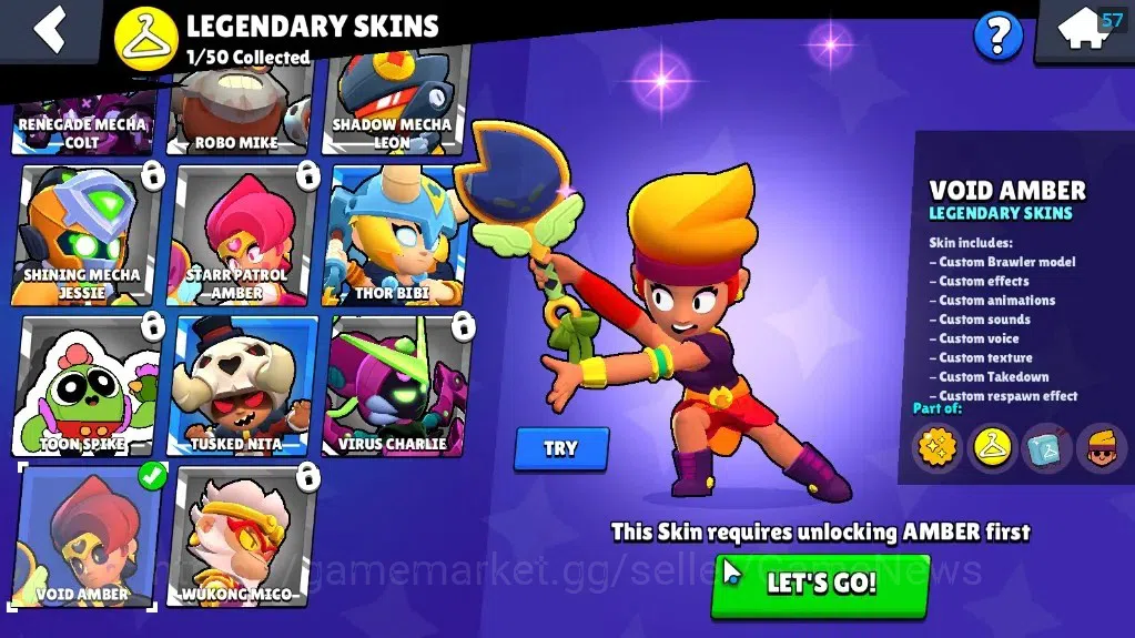 Brawl Stars Accounts 1912 Trophy|5k Blings|22 Brawlers 1 MaxLvl Full Buffies Edgar|4 Skins|1 Legendary Void Amber,1 Epic 12