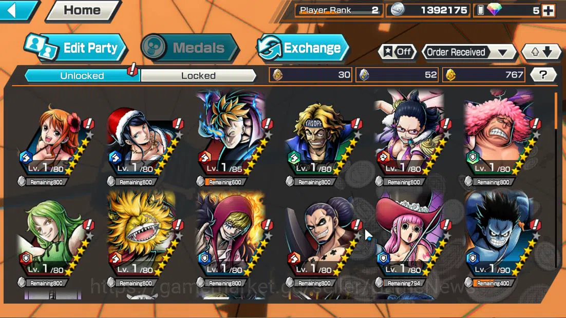 One Piece Bounty Rush Accounts Starter Global|4EX|5elder Nusjuro,Onigashima Kaido,GP Newgate,BP Kuzan|Rank 4
