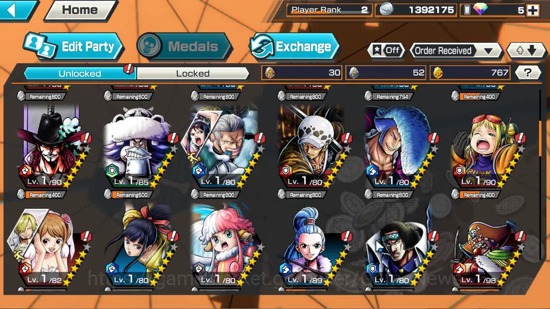 One Piece Bounty Rush Accounts Starter Global|4EX|5elder Nusjuro,Onigashima Kaido,GP Newgate,BP Kuzan|Rank 5