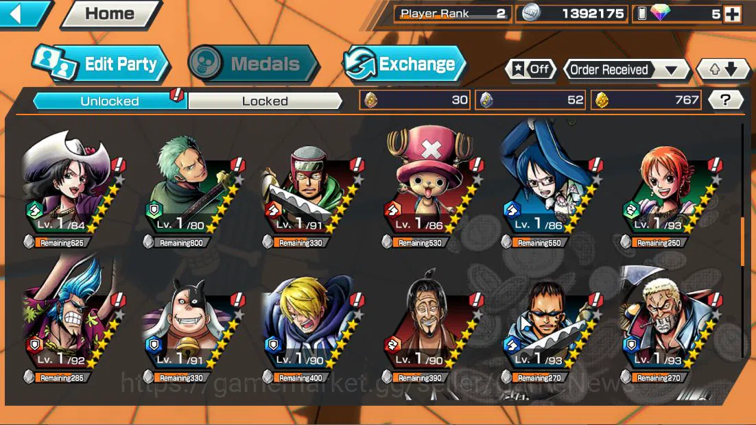 One Piece Bounty Rush Accounts Starter Global|4EX|5elder Nusjuro,Onigashima Kaido,GP Newgate,BP Kuzan|Rank 6