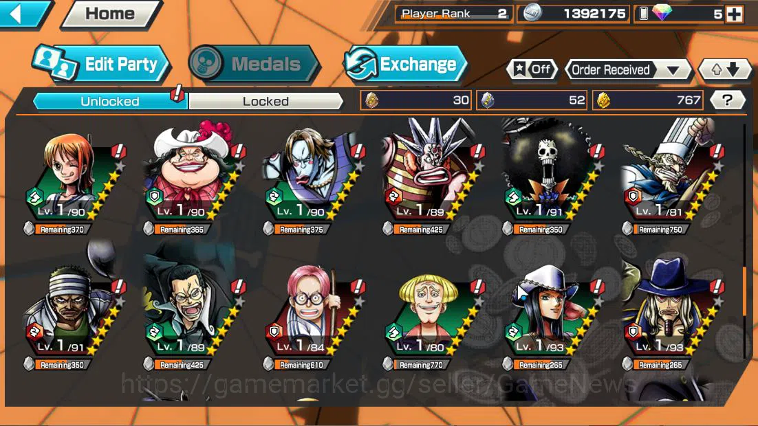 One Piece Bounty Rush Accounts Starter Global|4EX|5elder Nusjuro,Onigashima Kaido,GP Newgate,BP Kuzan|Rank 7