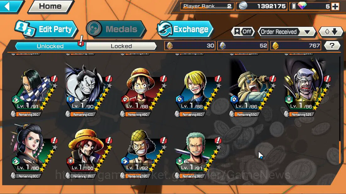 One Piece Bounty Rush Accounts Starter Global|4EX|5elder Nusjuro,Onigashima Kaido,GP Newgate,BP Kuzan|Rank 8