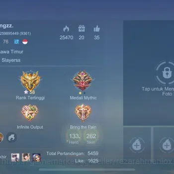 Mobile Legends: Bang Bang Accounts High Rank SKIN 262 • EX GLORY 58