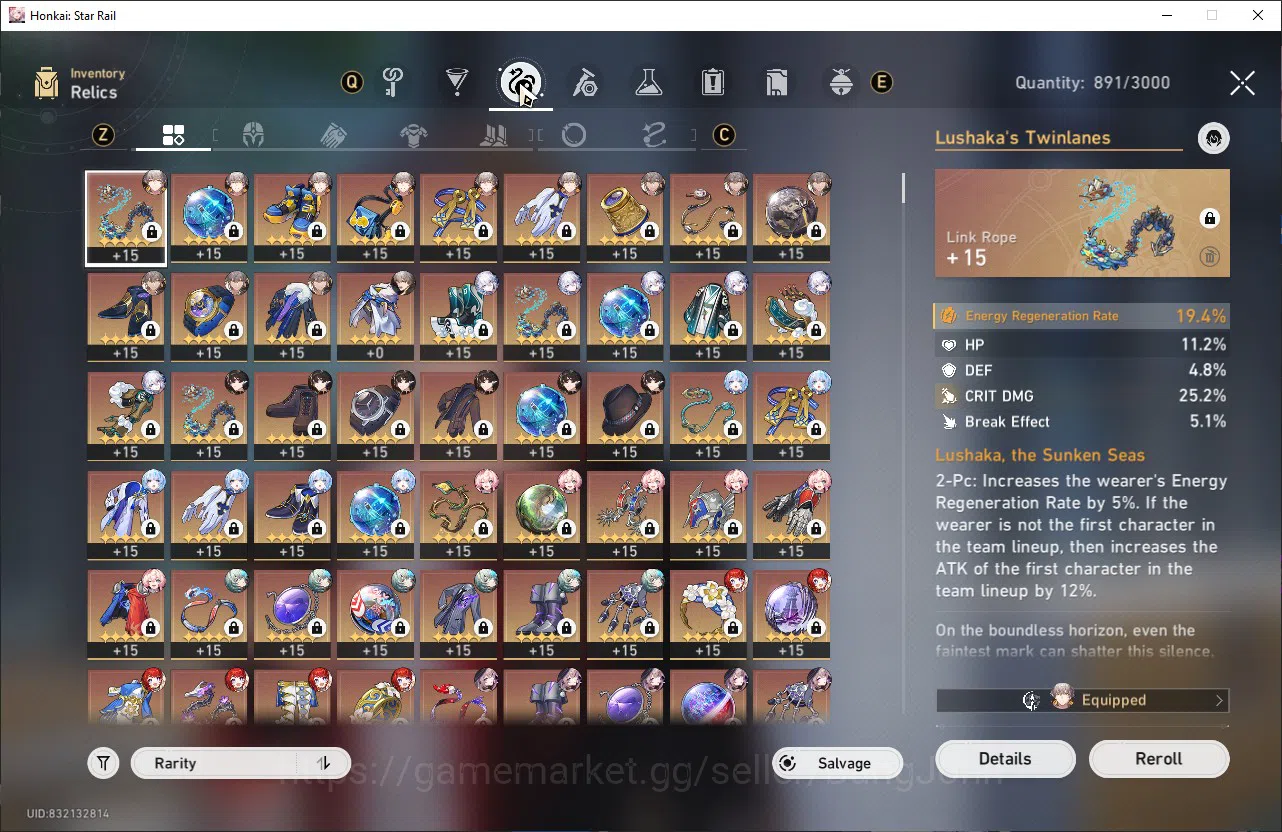 Honkai Star Rail Accounts [ASIA] TL70 | 22 Ltd | 17 LC | Prime Team: Anaxa + image 14