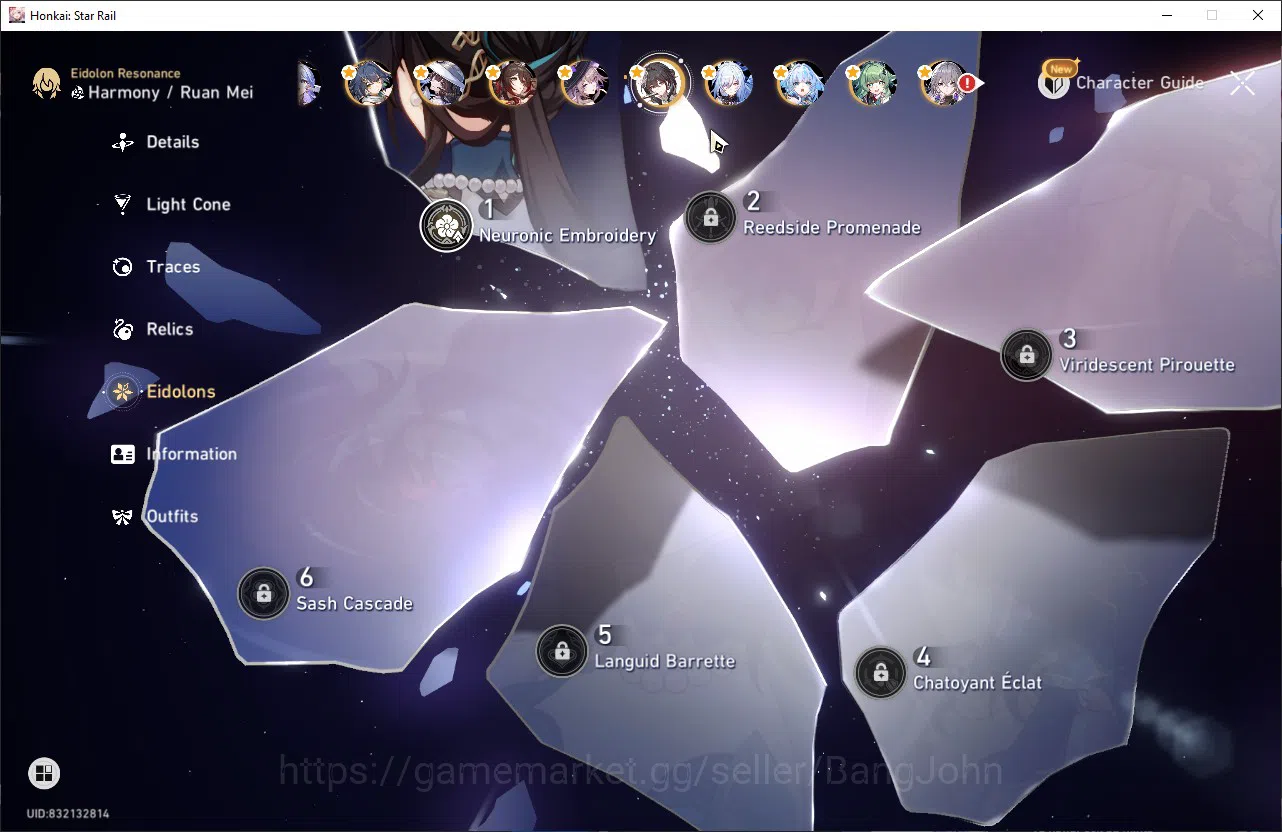 Honkai Star Rail Accounts [ASIA] TL70 | 22 Ltd | 17 LC | Prime Team: Anaxa + image 6