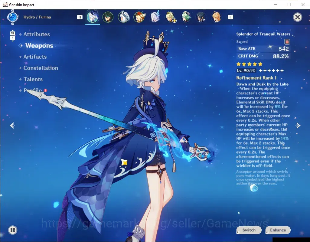 Genshin Impact Accounts ASIA|AR 55|Rate On|5 Limited + 3 (*5 Weapon)|Furin image 4