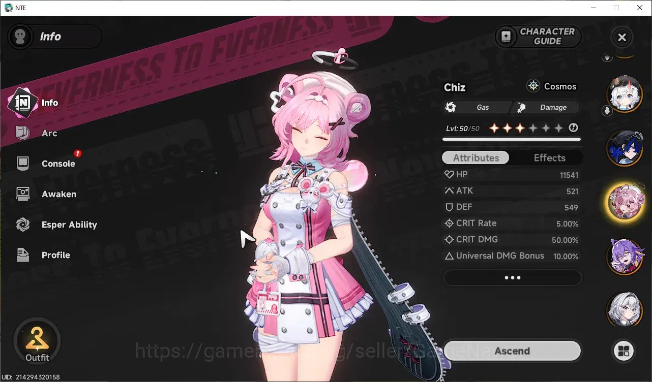 Neverness to Everness Accounts GLOBAL ASIA|HL44|TL23|10 SSR 3 Limited [LacrimosaA image 10