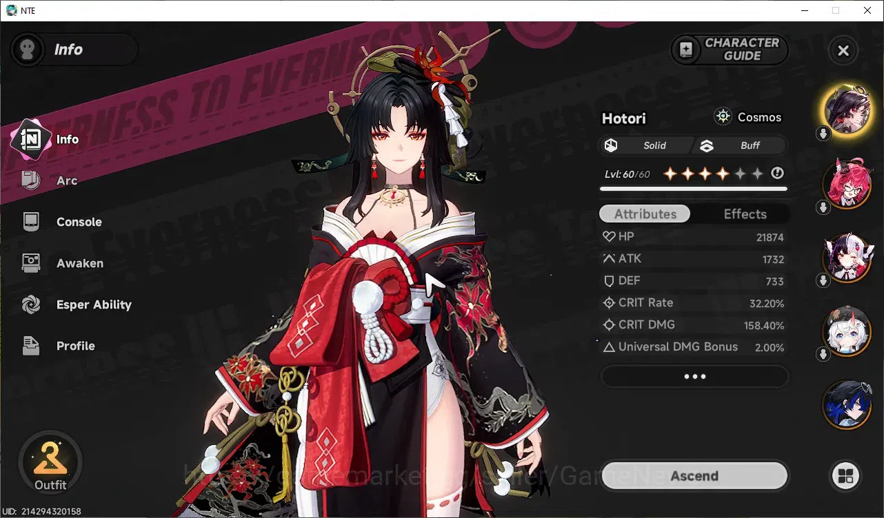 Neverness to Everness Accounts GLOBAL ASIA|HL44|TL23|10 SSR 3 Limited [LacrimosaA image 5
