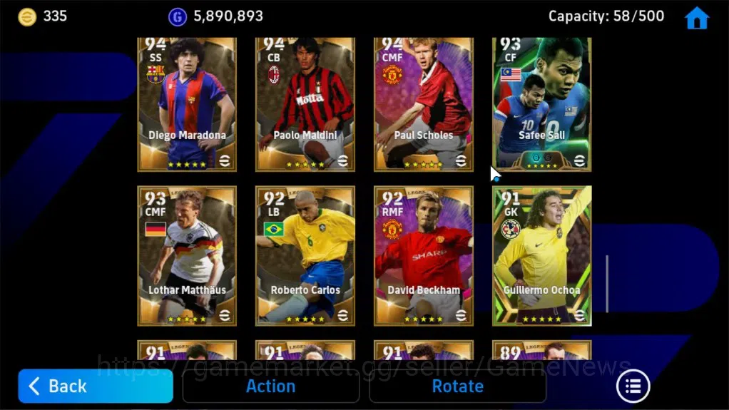 eFootball Accounts Legends & Iconic Players Android|28Epic,Dennis Bergkamp,Raul,Cafu,Javier Zaneti,Frank Rijkaard|17Legend 11