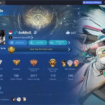 Honor of Kings Accounts Rare Skin Global|113H 290S|1 Mythic|4 Flawless|3 JJK|1 Precious|1 Blessed|6 LNY|4 ShanHai|1