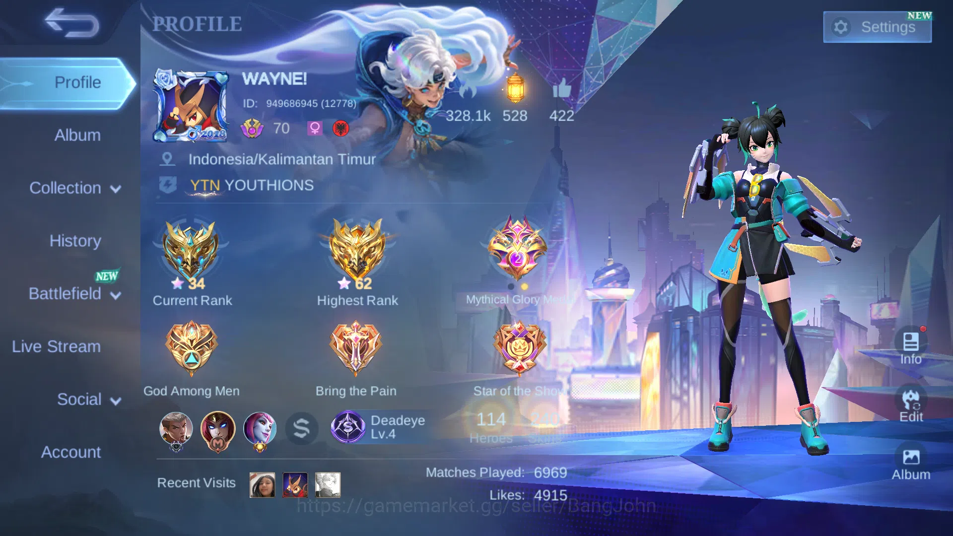Mobile Legends: Bang Bang Accounts Skin 240 | MWorld Wanwan | Luckybox Chou | Luckybo image 1