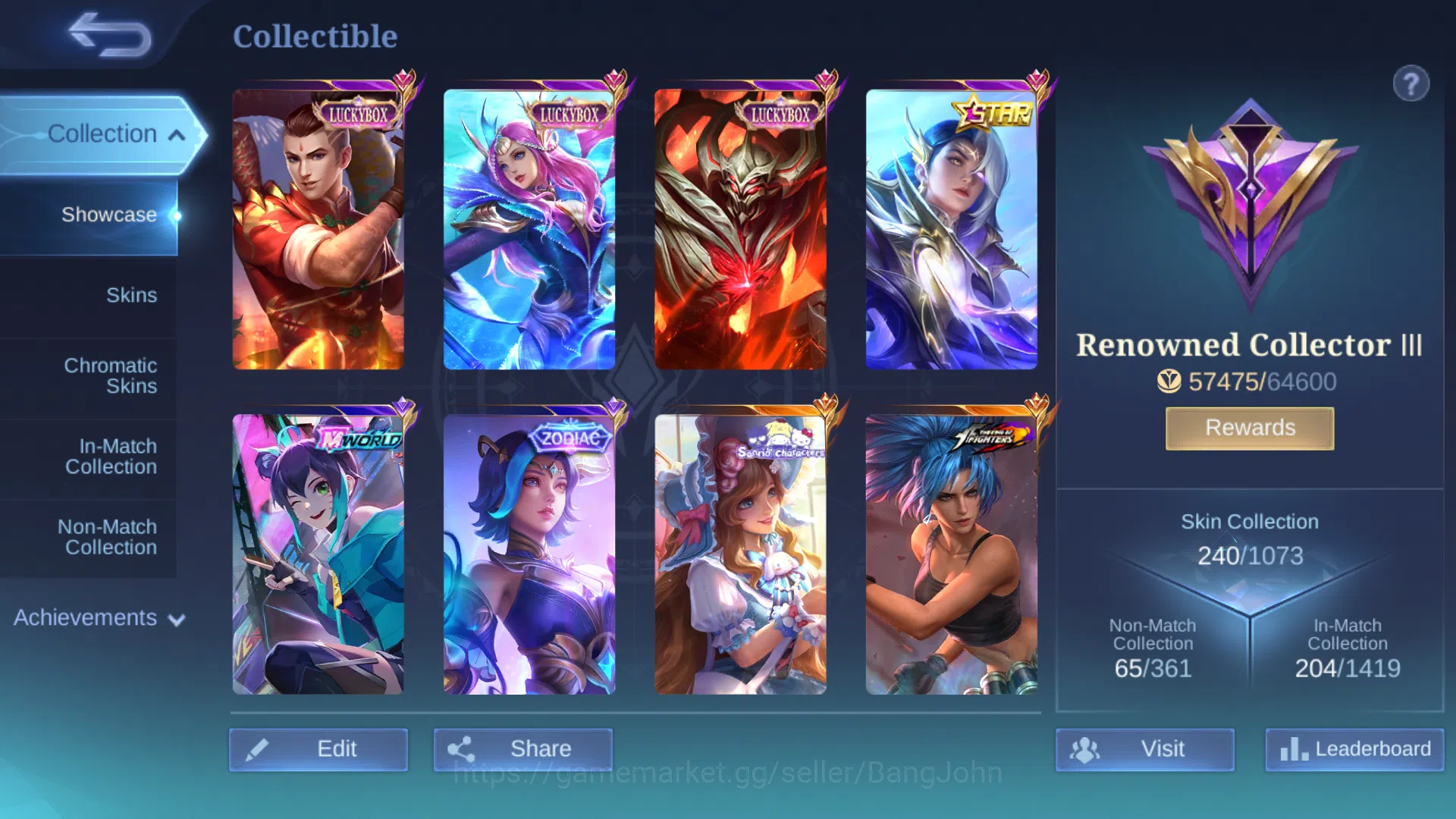 Mobile Legends: Bang Bang Accounts Skin 240 | MWorld Wanwan | Luckybox Chou | Luckybo image 2