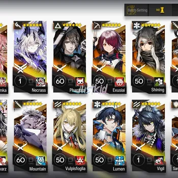 Arknights Accounts Mid-Tier ARKNIGHTS GLOBAL EARLYMID 20*6 , LIMITED LAPPLAND ALTER , NECRASS,CHEN