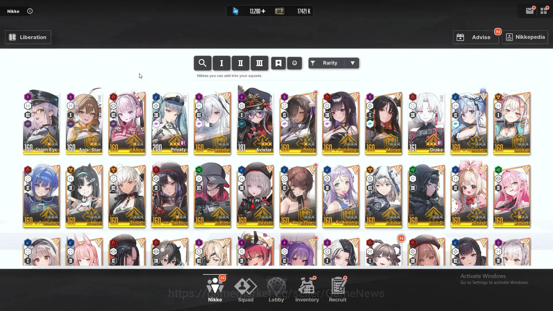Goddess of Victory: Nikke Accounts Endgame SEA|33 SSR|Sync Lv160|Gem 13K|Collab (Lily),Neon:Vision 3