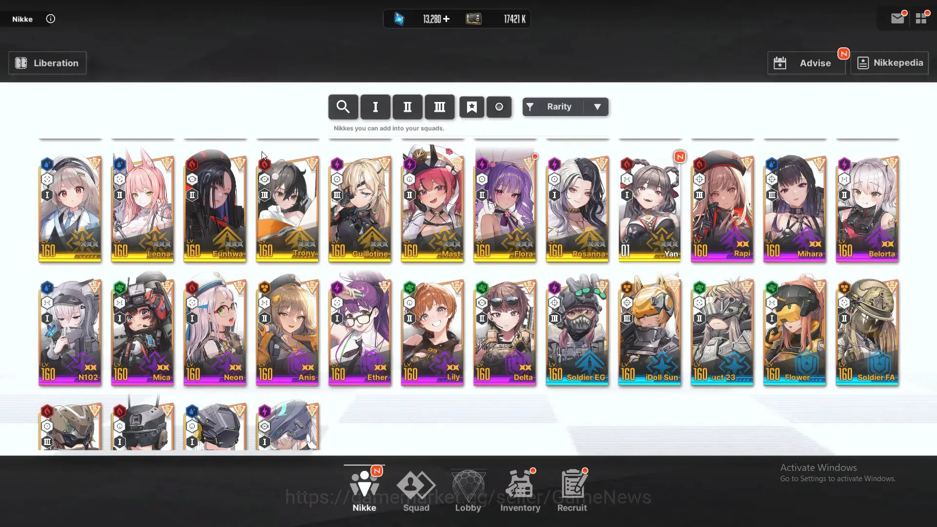 Goddess of Victory: Nikke Accounts Endgame SEA|33 SSR|Sync Lv160|Gem 13K|Collab (Lily),Neon:Vision 4