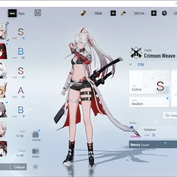 Punishing: Gray Raven Accounts Mid-Game EU|Lv 45|S Lucia Crimson Weave, S No 21 Feral|11k BC, 3k YC, 8k BlueC|1 S Omniframe