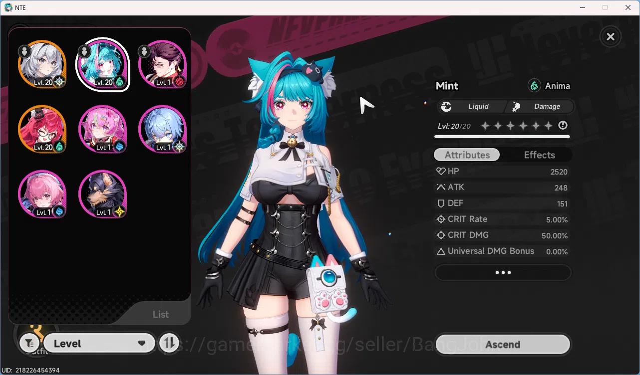 Neverness to Everness Accounts EU | Starter Lvl 3 | 1 S Nanally + Glider + 6 A Ch image 11