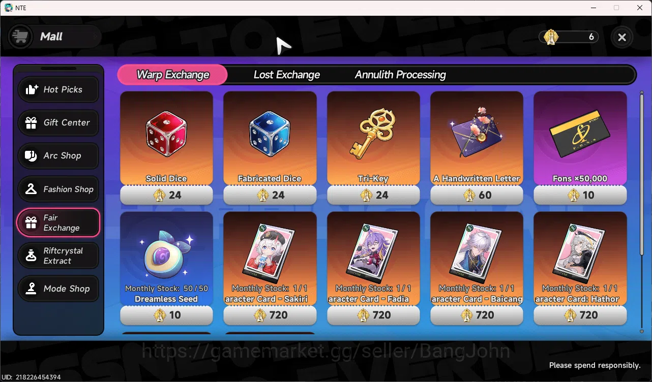 Neverness to Everness Accounts EU | Starter Lvl 3 | 1 S Nanally + Glider + 6 A Ch image 4