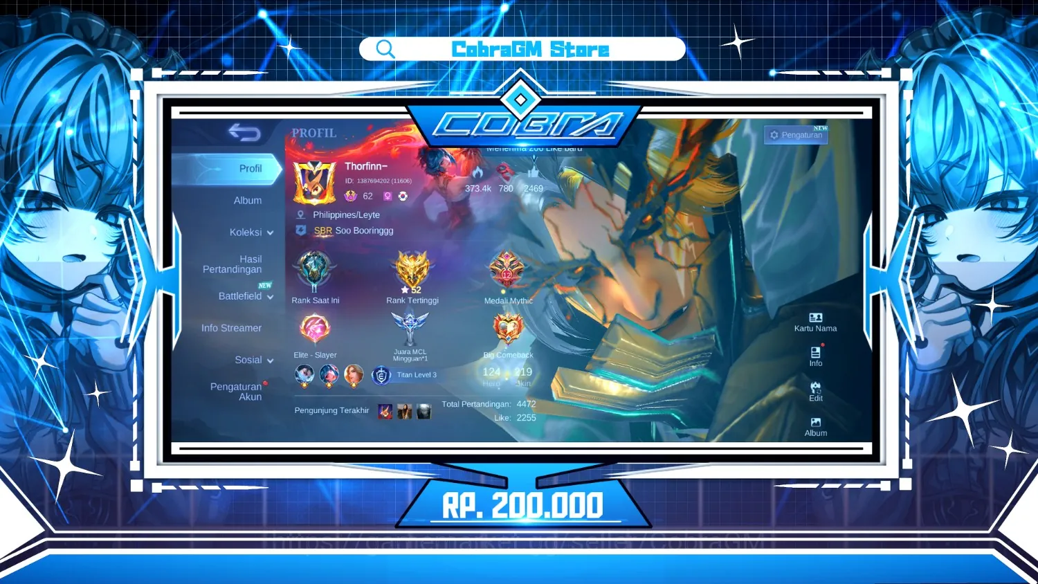 Mobile Legends: Bang Bang Accounts Others Akun Mobile Legends Skin 219 | Grand 2 | Exquisite 1 | Epic 29 | Special 54 1