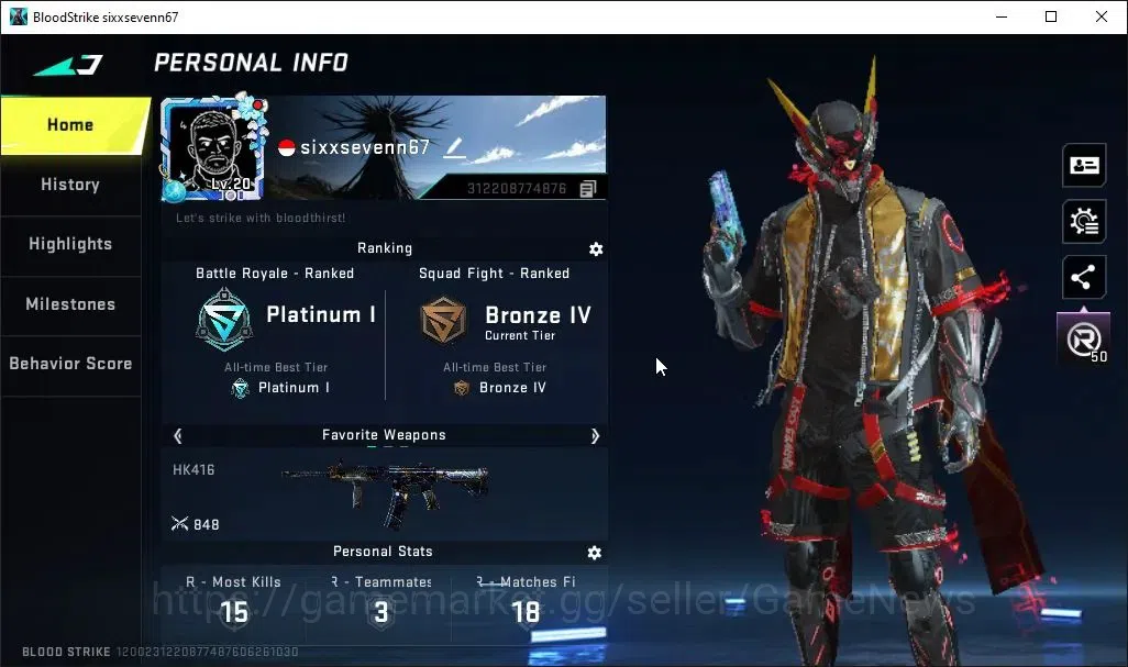 Blood Strike Accounts ASIA|ETERNAL DEagle|Collab TokRev[FN2000,Takemichi image 2