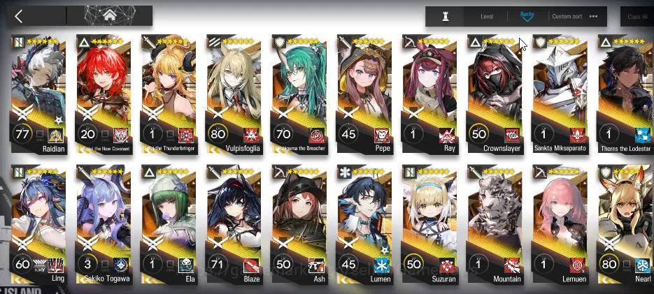 Lv 60|148 OP+7 Skin| 7 Limited | Sakiko Togawa, Ela, Ash, Pepe, Ling, ETNC, HTB |Check SS(AK1349) Arknights Mid-Tier Lv 60|148 OP+7 Skin| 7 Limited | Sakiko Togawa, El image 1