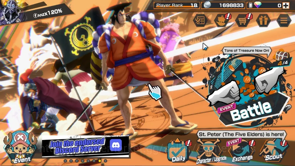 One Piece Bounty Rush Accounts Others Global|6 EX|Trafalgar Law,Kozuki Oden,St Shepherd J Peter,Gol D Roger,St Ethanbaron 1