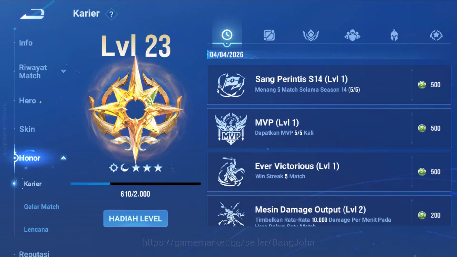 Honor of Kings Accounts [GLOBAL] 35 Heroes & 28 Skins | Legend: Consurt an image 5