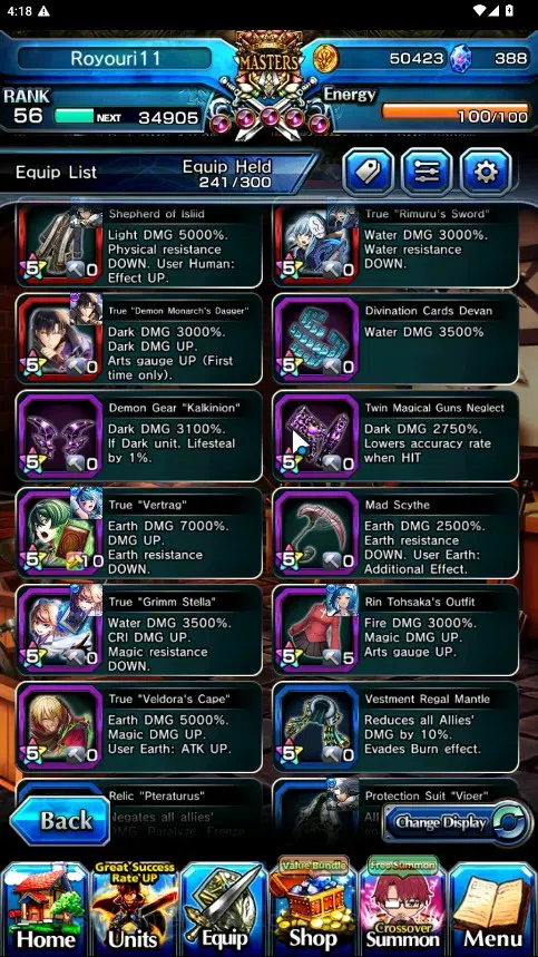 Grand Summoners Accounts Global|Rank 56|379 cc|14 Ascend 5 TW|(Sung Jinwoo, image 10