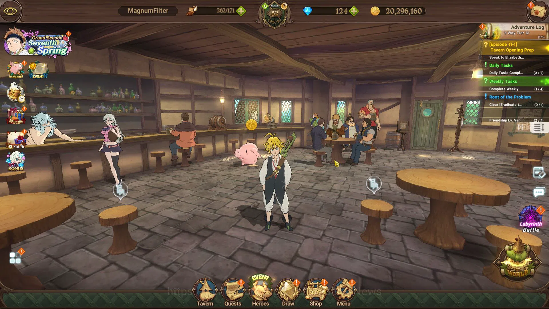 The Seven Deadly Sins: Grand Cross Accounts Midgame Asia|2,1M CC|124 DM|1 LR+8 15