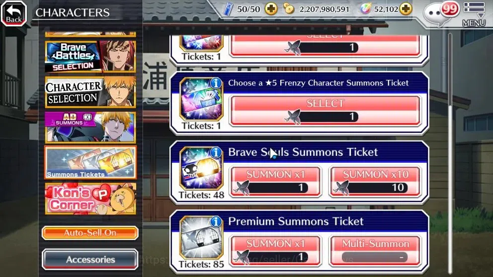 Bleach: Brave Souls Accounts High-End [GLOBAL]52K Orb|Ichigo DreamTeam,New Ichigo,TYBW26 Yukio,Riruka,10th Anniv 18